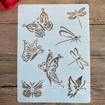 Пластиковые трафареты PenhuaMoban бабочка 29*21 см