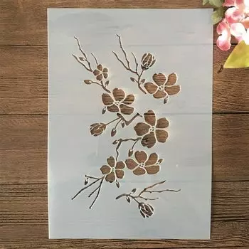 Пластиковые трафареты ветки сливы 29 см