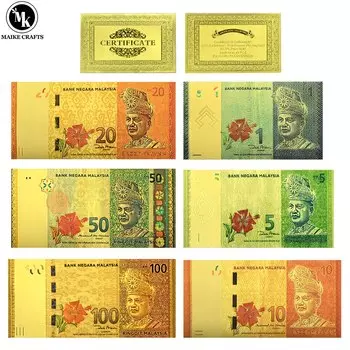 Пластиковые золотые банкноты Малайзии MAI KE