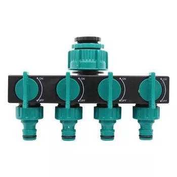 Пластиковый 4-ходовой разветвитель шланга Talk-Satisfied 1/2"-3/4"