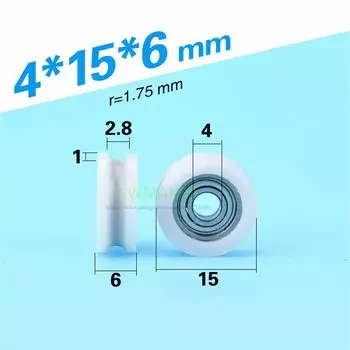 Пластиковый дверной ролик SEEJIE 4*15*6mm