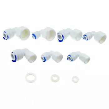 Пластиковый локоть WYWBEY для шланга 1/4", 3/8", 1/2", 1/8" BSP