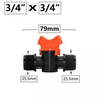 Пластиковый мини шаровой кран KWZL 1/2" 3/4"