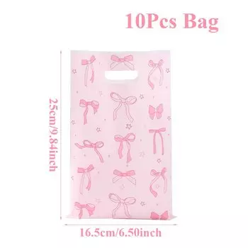 Пластиковый подарочный пакет с бантом QIFU