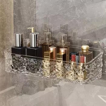 Пластиковый прозрачный стеллаж для ванной комнаты
