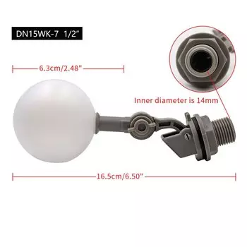 Пластиковый регулируемый поплавковый шаровой клапан JIECARE 1/2" или 3/4"