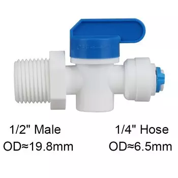 Пластиковый шаровой кран RO для воды, наружный диаметр 1/4 дюйма, быстрый фитинг для шланга 3/8 дюйма, фитинг для водяной трубки для систем RO, очистители воды для аквариума