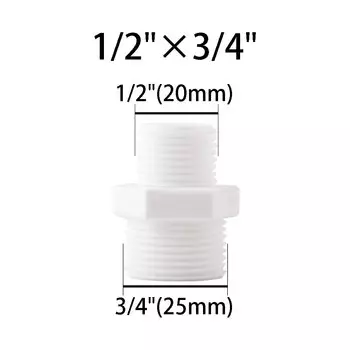 Пластиковый соединитель для садового водопровода GI Yuling 1/2"-1", белый