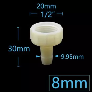 Пластиковый соединитель для шланга WZCWJNLGM 1/2", 4/6/8/10/12/14/16/20 мм