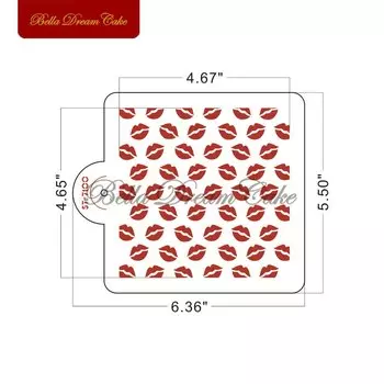 Пластиковый трафарет для печенья "Сердце, бант, губы"