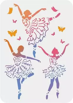 Пластиковый трафарет для рисования балерины Beebeecraft