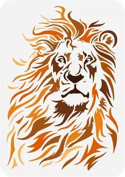 Пластиковый трафарет льва для рисования
