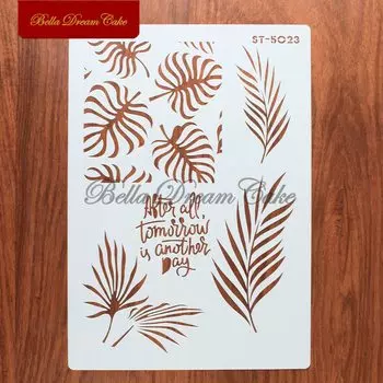 Пластиковый трафарет Monstera для торта