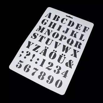 Пластиковый трафарет с буквами и цифрами AliWuzn