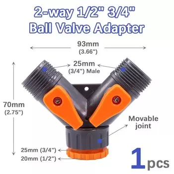 Пластиковый Y-образный шаровой кран MUCIAKIE 1/2" 3/4"