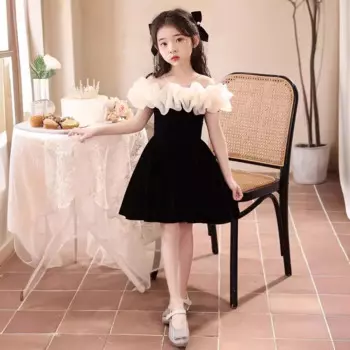 Платье детское вечернее с цветами, y1344