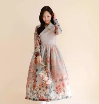 Платье Hanbok с поясом, трапециевидная юбка, традиционная Женская юбка Hanbok