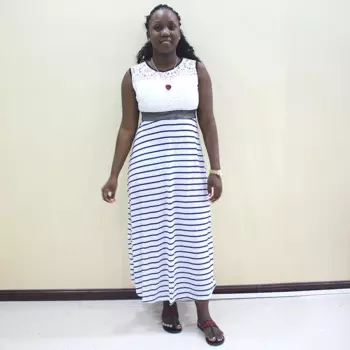 Платье-Макси женское кружевное в полоску, без рукавов