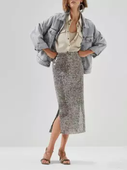 Платье-миди с высокой талией, весна-лето