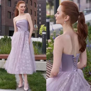 Платье-миди ТРАПЕЦИЕВИДНОЕ без бретелек на заказ