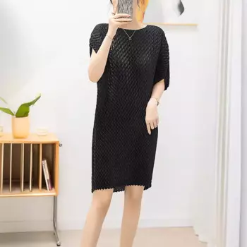 Платье миди женское Плиссированное с рукавами «летучая мышь»