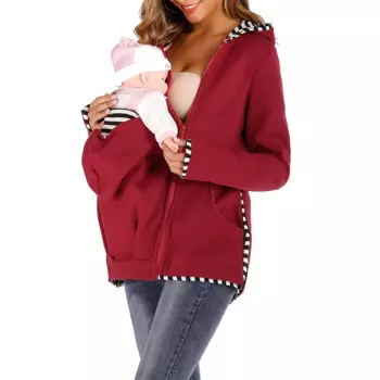 Платье с капюшоном для беременных Свободное пальто для беременных Многофункциональный свитер-кенгуру Свободное пальто плюс плотная детская одежда детская сумка