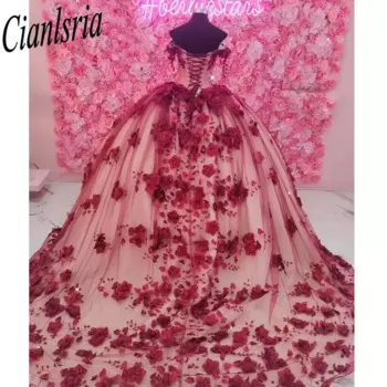 Платье с открытыми плечами и бусинами, 16-15 дюймов