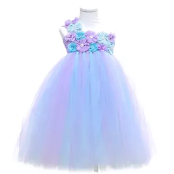 Платье с юбкой-пачкой для девочек, свадебное платье с лавандовой и мятной расцветкой