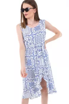Платье женское летнее без рукавов, с рюшами, 2021