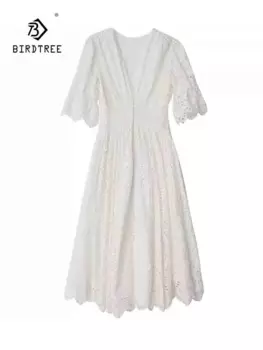 Платье женское летнее из шелка Mulberry с вышивкой, D43578QC