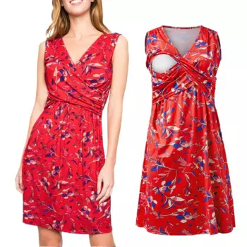 Платье женское с V-образным вырезом, без рукавов