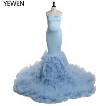 Платье женское вечернее без бретелек, с юбкой-годе