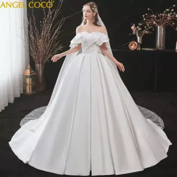 Платья для беременных Роскошные винтажные свадебные платья женское платье с открытыми плечами и открытой спиной
