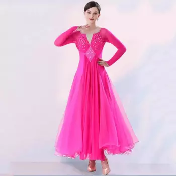 Платья для конкурса бальных танцев стандартная Женская одежда для выступлений, новинка 2024, женский костюм для танго, вальса, современной сцены