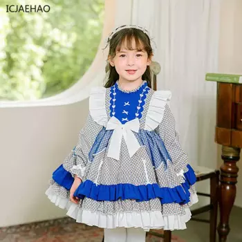 Платья принцессы Лолиты для девочек, винтажное платье, детская одежда на день рождения, свадьбу, вечеринку, бальное платье, костюм на осень