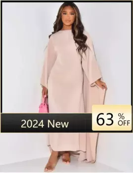 Платья в африканском стиле для женщин, осенняя мода, африканское однотонное вечернее платье, мусульманское женское длинное платье с круглым вырезом и высокой талией