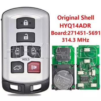 Плата HE HYQ14ADR ID74 с чипом 314,3 МГц 271451 -5691 Автомобильный дистанционный ключ для Toyota Sienna 2011 2012 2013 2014 2015 2016 2017 2018 2019