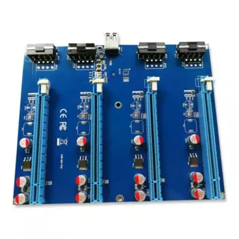 Плата Riser для майнера Btc, портативный металлический разъем Mini Pci-e, Офисные аксессуары «подключи и работай», плата Pci-e 16x, голубая