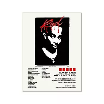 Playboi Carti Whole Lotta Red Постер на холсте