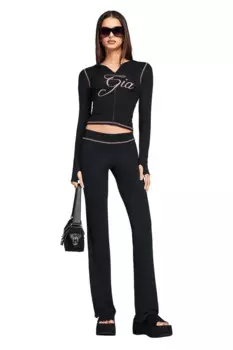 Плечевой принт с ярким дизайном линии. Новый комплект из двух предметов INS Fashion с горячим тиснением, без бретелек, повседневные брюки с высокой талией