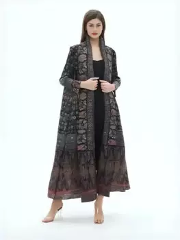 Плиссированные платья-кардиганы Miyake, Новинка лета 2024, пальто с длинным рукавом и принтом в стиле ретро, женское высококачественное платье, ветровка