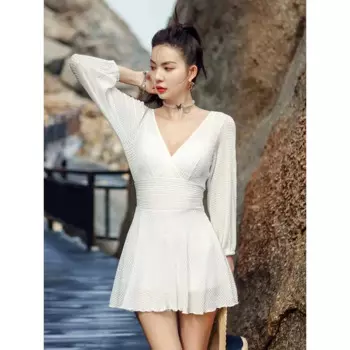 Плиссированный купальник-монокини с эффектом пуш-ап