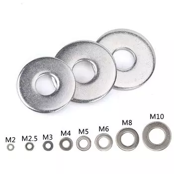 Плоская шайба DIN125 M1.6 M2 M2.5 M3 M3.5 M4 M5 M6 M8M10 M12 M14 M16-M30 100 из нержавеющей стали