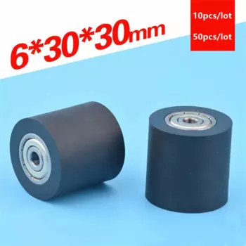 Плоский роликовый подшипник 6*30*30 мм 626ZZ 626 PU с мягким резиновым покрытием 6x30x30 направляющее колесо с низким уровнем шума, 10 шт./50 шт.