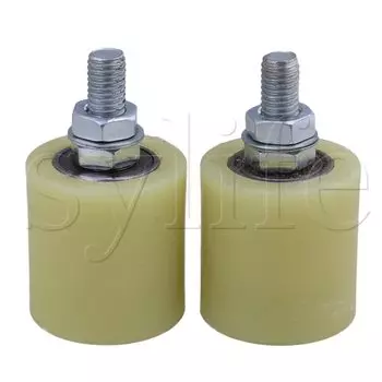 Плоский роликовый подшипник, направляющее колесо из ПП стали, желтого и серебристого цвета, 2 шт., 50x50 мм, 6201, M12 винт для электрических раздвижных ворот