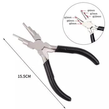 Плоскогубцы с круглым носом 6 в 1, плоскогубцы для самостоятельного изготовления прочных диагональных плоскогубцев для упаковки ювелирных изделий, цвет черный/зеленый