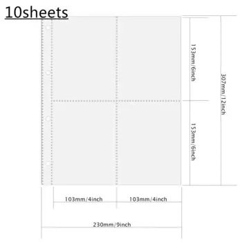 PLRBOK A4 прозрачные сменные страницы для фотоальбома 10 шт.
