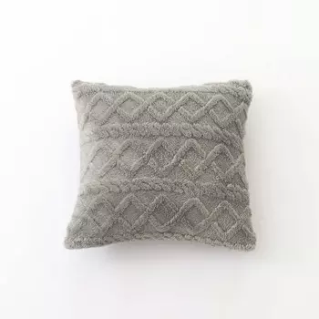 Плюшевый чехол для подушки CANIRICA, темно-серый, геометрический