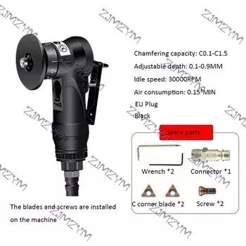 Небольшая пневматическая машина для снятия фаски, 45 ° дуга, портативная ручная машина для обработки металла, 30000 об/мин, обрезка угловых заусенцев