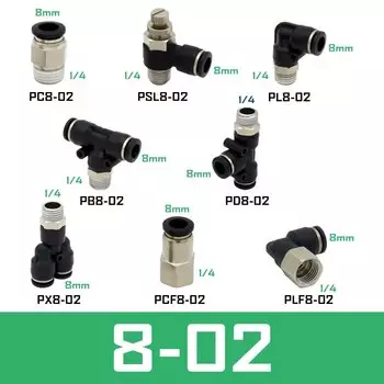 Пневматические фитинги ERICC 4/6/8/10 мм